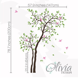 Baby Nursery Tree Decal Home Decor Tree Vinyl Wall Decal With Birds ...