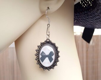 Perfect gift, asymmetrical and reversible earrings, ceramic beads from MooCreation with 925 silver fasteners