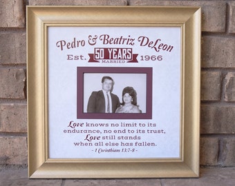 50th Anniversary Gifts, 50th Wedding Anniversary Gifts, Personalized Frame, Wedding Anniversary Gift, Anniversary Photo Frame, Anniversary