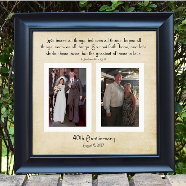 40th Wedding Anniversary Gift - Anniversary Gift for Mom - Dad Anniversary Gift - Parent Anniversary Gift - Grandparent Anniversary - 15x15