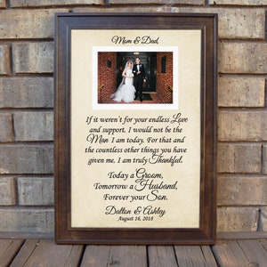 Parents of the Groom Gift, Mother of the Groom Gift, Father of the Groom Gift, Parents Thank You Gift, Personalized Picture Frame, Wedding