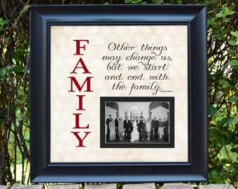 Family Custom Picture Frame - personalized frame - wooden frame - square frame - quote frame - Grandparent - 15x15