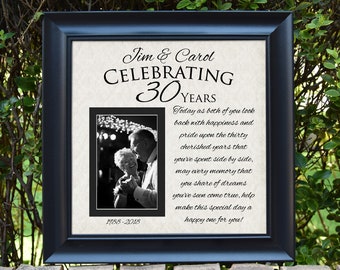 Wedding Anniversary Gift, 30th Wedding Anniversary Gift, Golden Anniversary, Parent Anniversary Gift, Gift for Parents, Grandparents, 15x15