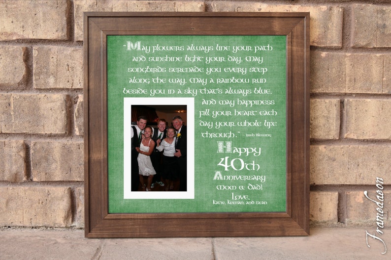 Irish Wedding Gift, Irish Wedding Anniversary, Irish Anniversary, Irish Anniversary Blessing, Irish Wedding Blessing, Irish Frame, 15x15 image 1