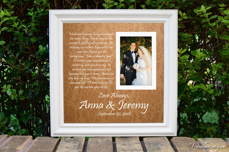 Parents Wedding Frame Thank You Parent Gift Custom Picture Etsy