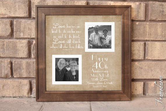 40th Wedding Anniversary Gift Anniversary Gift For Mom Dad Etsy