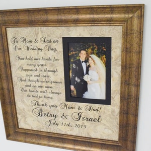 Parent Thank You - Parent Gifts for Wedding - Parent Wedding Gift Frame - Parent Gift - Parents of the Bride Gift - Parent of the Groom Gift
