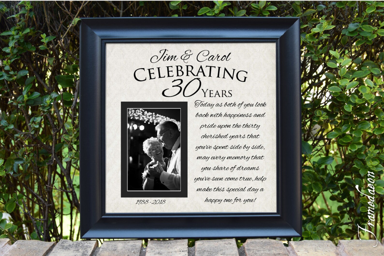Wedding Anniversary Gift, 30th Wedding Anniversary Gift, Golden