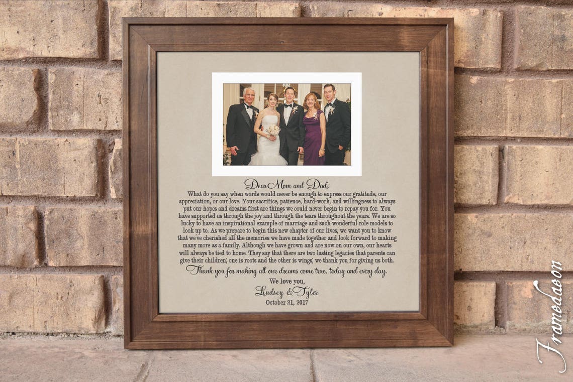 Parent Gift Personalized Wedding Frame Words Would Never Be Etsy
