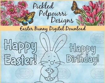 Easter Bunny Digital Stamp Download