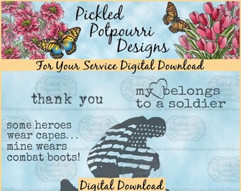 For Your Service Patriotic Digital Stamp Download