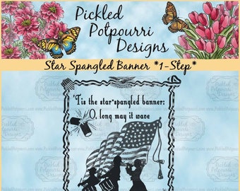 Star Spangled Banner Patriotic *1-Step* Digital Stamp Download