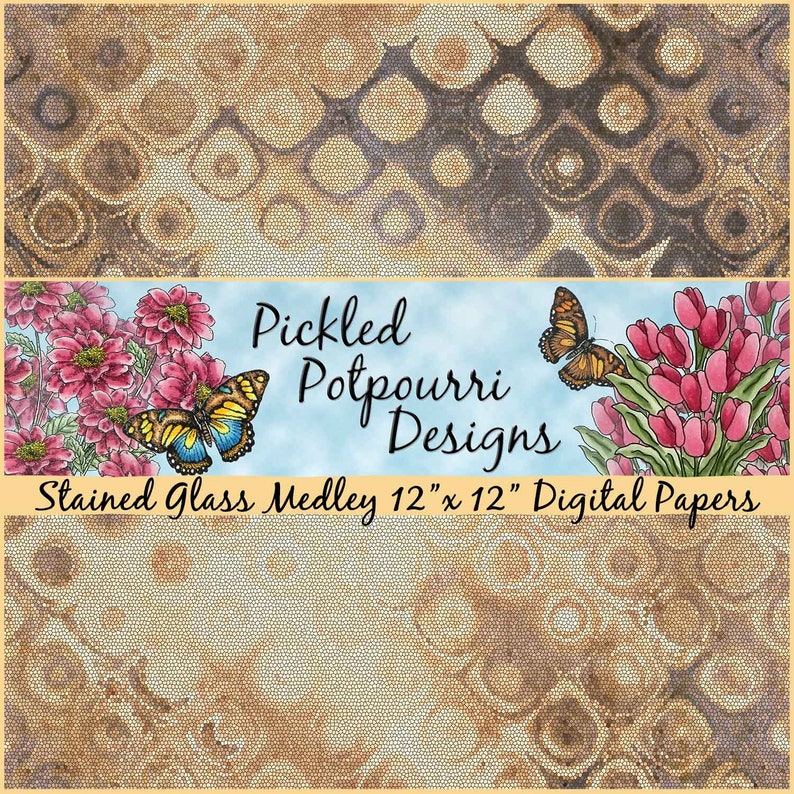 Stained Glass Medley Digital Papers Download image 7