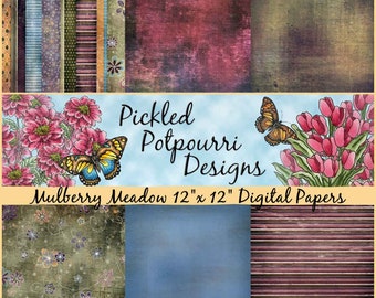 Mulberry Meadow Digital Papers Download