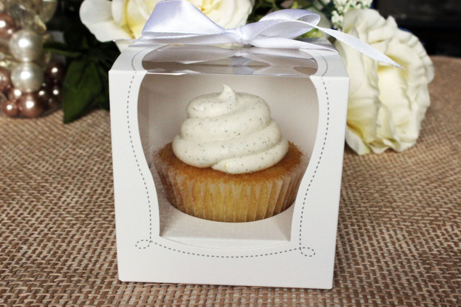 White Cupcake Muffin Cake Boxes Party Shower Favor Gift Etsy