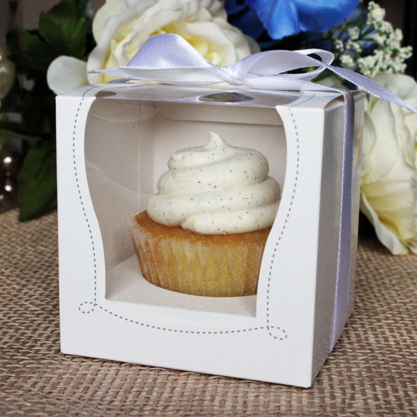 White Cupcake Muffin Cake Boxes Party Shower Favor Gift Etsy