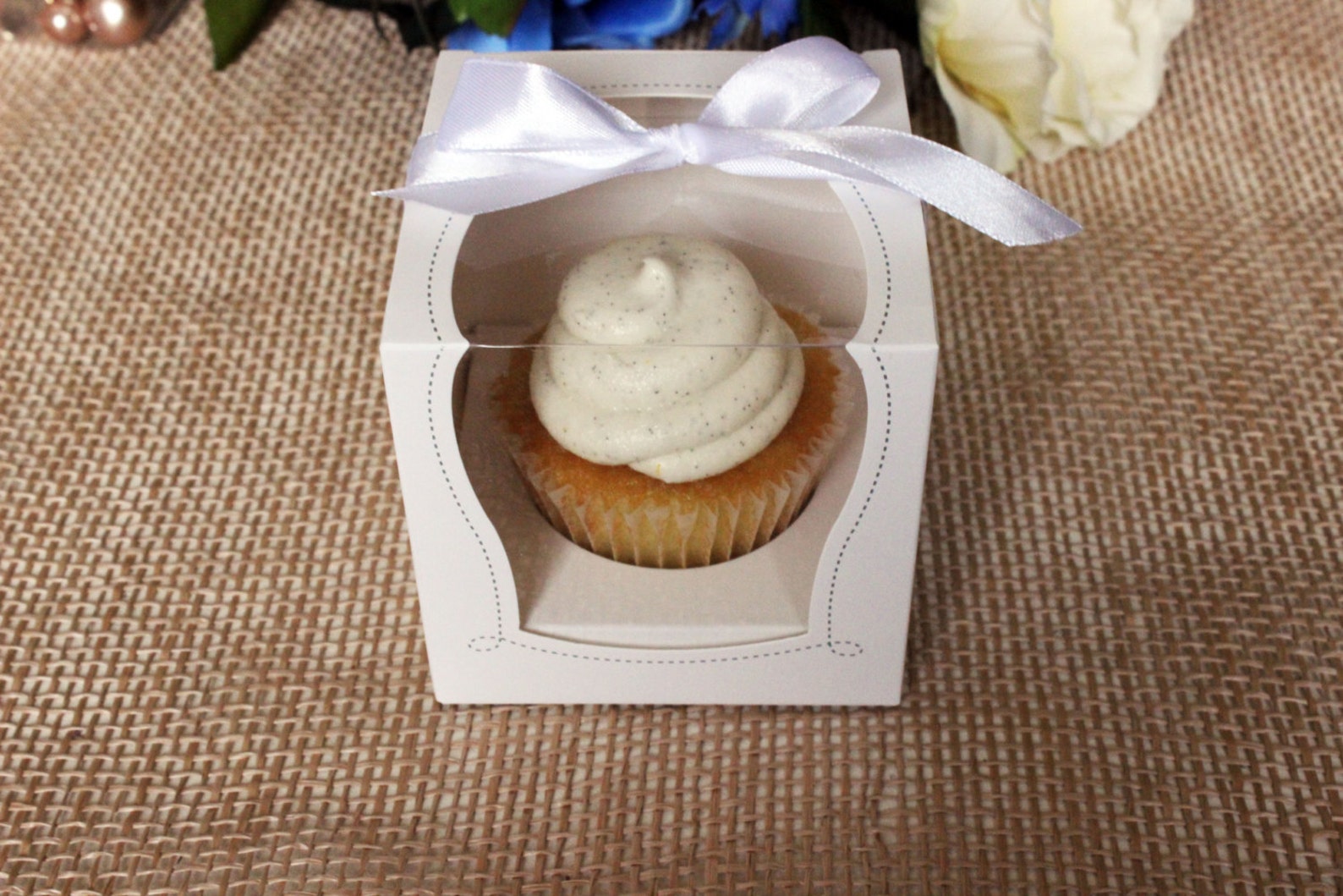 White Cupcake Muffin Cake Boxes Party Shower Favor Gift Etsy