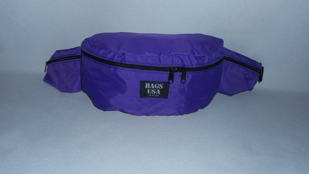 Extra Large Fanny Packs Nylon Three Pockets, Two Sides One Back Pocket