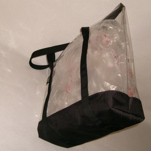 Clear Beach Tote, Transparent Tote, Pink Tote or beach tote, Airport Security tote, Made In USA. image 2