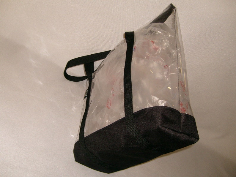 Clear Beach Tote, Transparent Tote, Pink Tote or beach tote, Airport Security tote, Made In USA. image 2