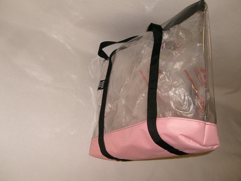 Clear Beach Tote, Transparent Tote, Pink Tote or beach tote, Airport Security tote, Made In USA. image 3