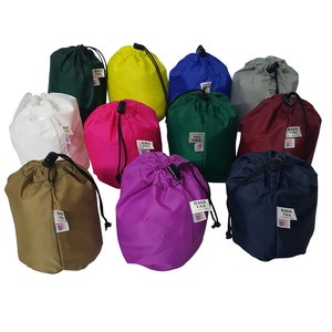 Tiny stuff sacks drawstring nylon bag perfect for camping gadgets Made in USA. Please sent message conversation and let us know the color.