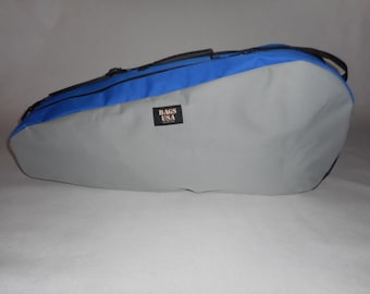 Tennis Bag, holds 4 Rackets and Shoe Compartment Padded divider ,Deluxe Model Made in U.S.A.