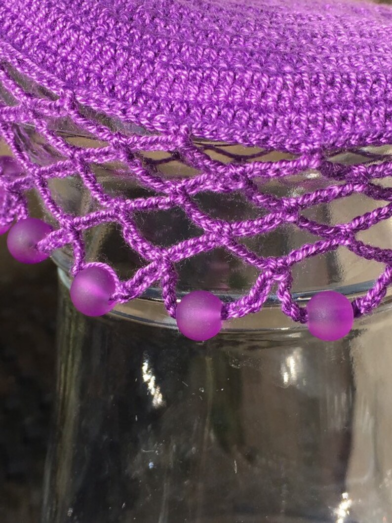 Vintage Inspired Beaded Jug Cover Colour Violet Etsy