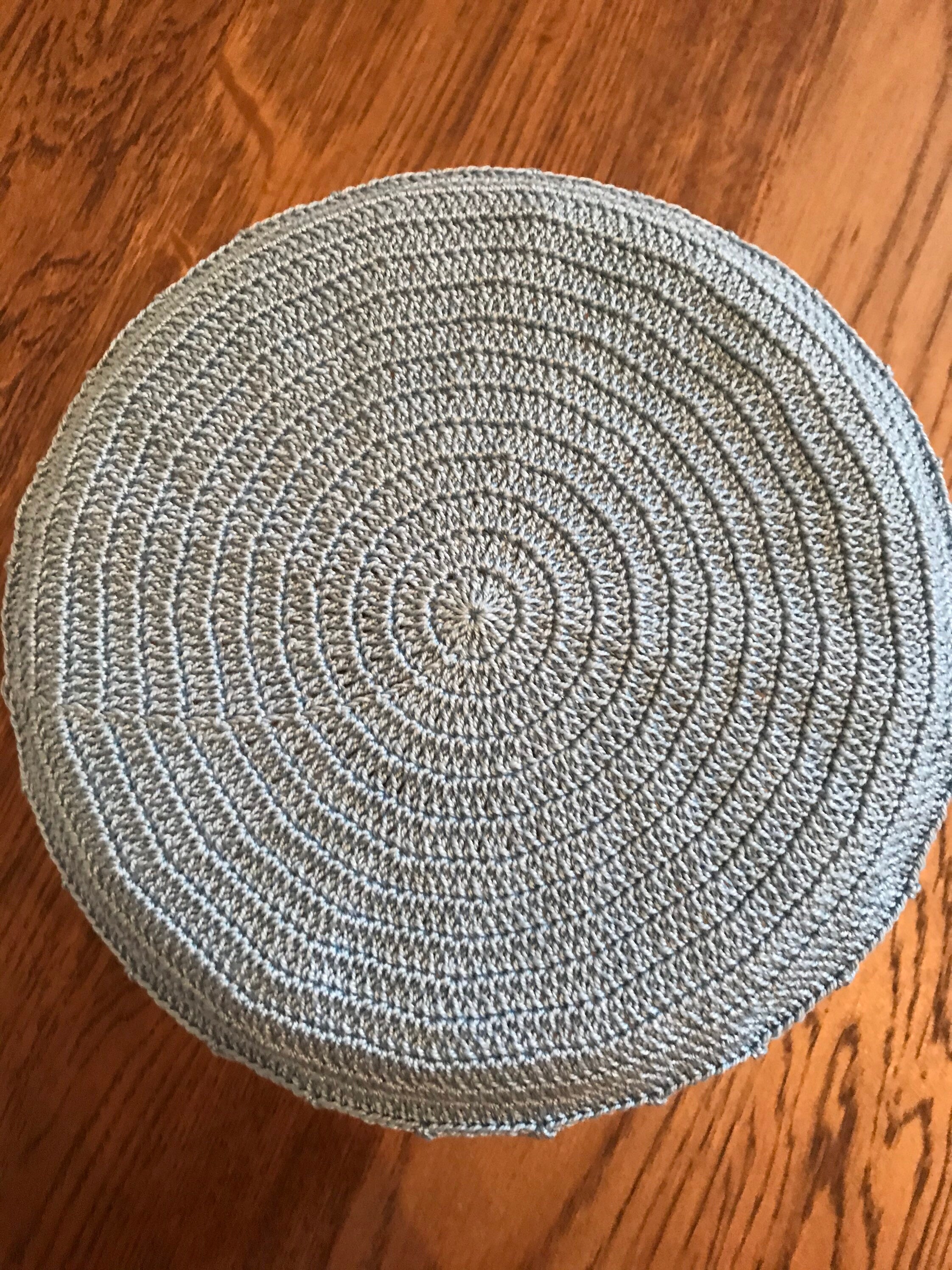 Vintage Inspired Crochet Beaded Bowl Cover Colour Delft Blue Etsy