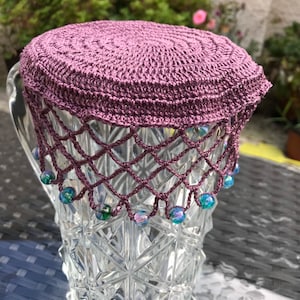 Jug Cover Colour Comfrey, Vintage Inspired Hand Crochet.