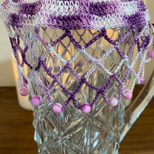 Shades of Purple Vintage Inspired Crochet Jug Cover