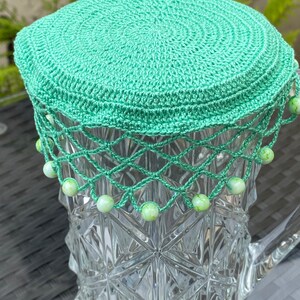 Vintage Inspired Crochet Jug Cover English Summer Green