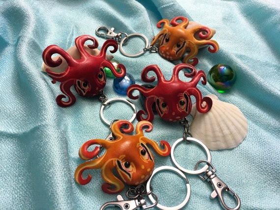 An Octopus Shape Design Genuine Leather Bag-charms or 