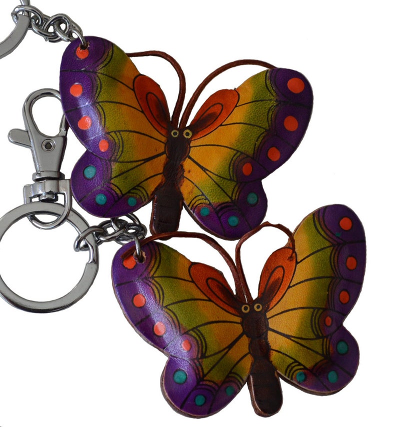 A Pair of Genuine Leather Bagcharms/keychain 2 of Them Etsy