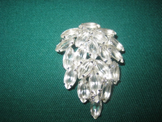 Vintage Stunning Open Back Crystal Brooch - image 1