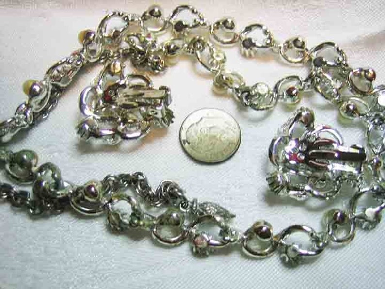 Vintage Blue AB Rhinestone Necklace Bracelet /& Earrings