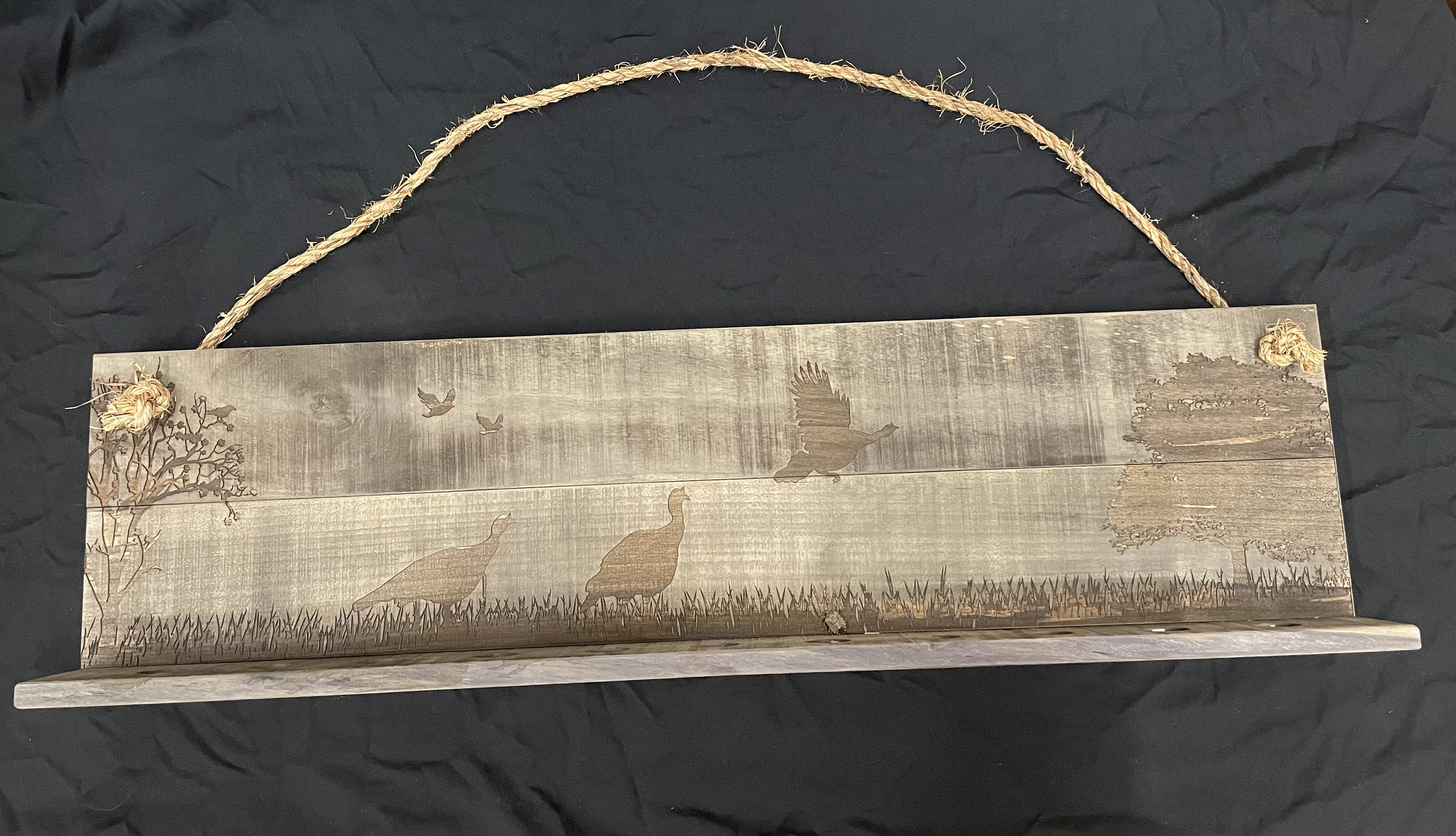 Laser Engraved Turkey Scene Beard Holder Etsy