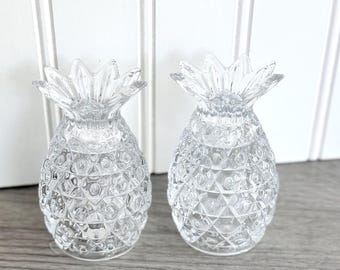 Vintage Crystal Pineapple Salt & Pepper Shakers
