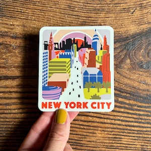 New York City Skyline and Fifth Avenue - NYC Cityscape - High Quality Vinyl Decal Suitable for Indoor /Outdoor/ Bumper Sticker - Made in USA