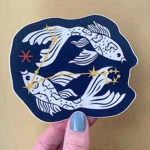 Pisces Zodiac Horoscope Astrology Bumper Sticker - High Quality Vinyl Decal Suitable for Indoor / Outdoor / Bumper Sticker - Made in USA