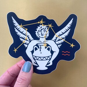 Aquarius Zodiac Horoscope Astrology Bumper Sticker - High Quality Vinyl Decal Suitable for Indoor / Outdoor / Bumper Sticker - Made in USA