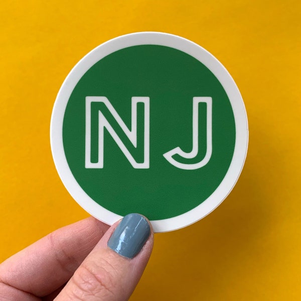 NJ New Jersey Bumper Sticker