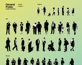 People / Silhouette Vector Art for Architects, Designers, etc. (scale figures, populating images)