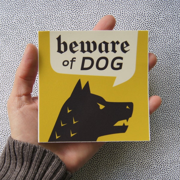 Beware of Guard Dog Window Decal Sign