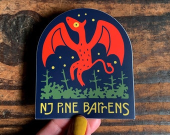 The Birth of the Jersey Devil  - New Jersey NJ Pine Barrens - Bumper Sticker / High-Quality Vinyl Decal