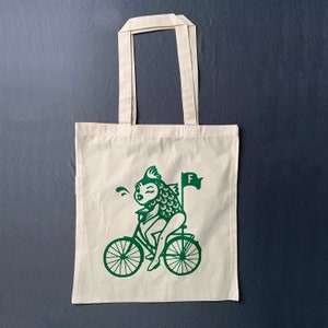Feminist / Feminism Shopping Bag / Tote Depicting Quote "A woman needs a man like a fish needs a bicycle."