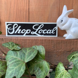 Shop Local Sticker - Black with Script Lettering