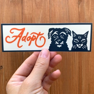Adopt a Pet with Cat and Dog - High Quality Decal - Suitable for outdoor / bumper sticker use