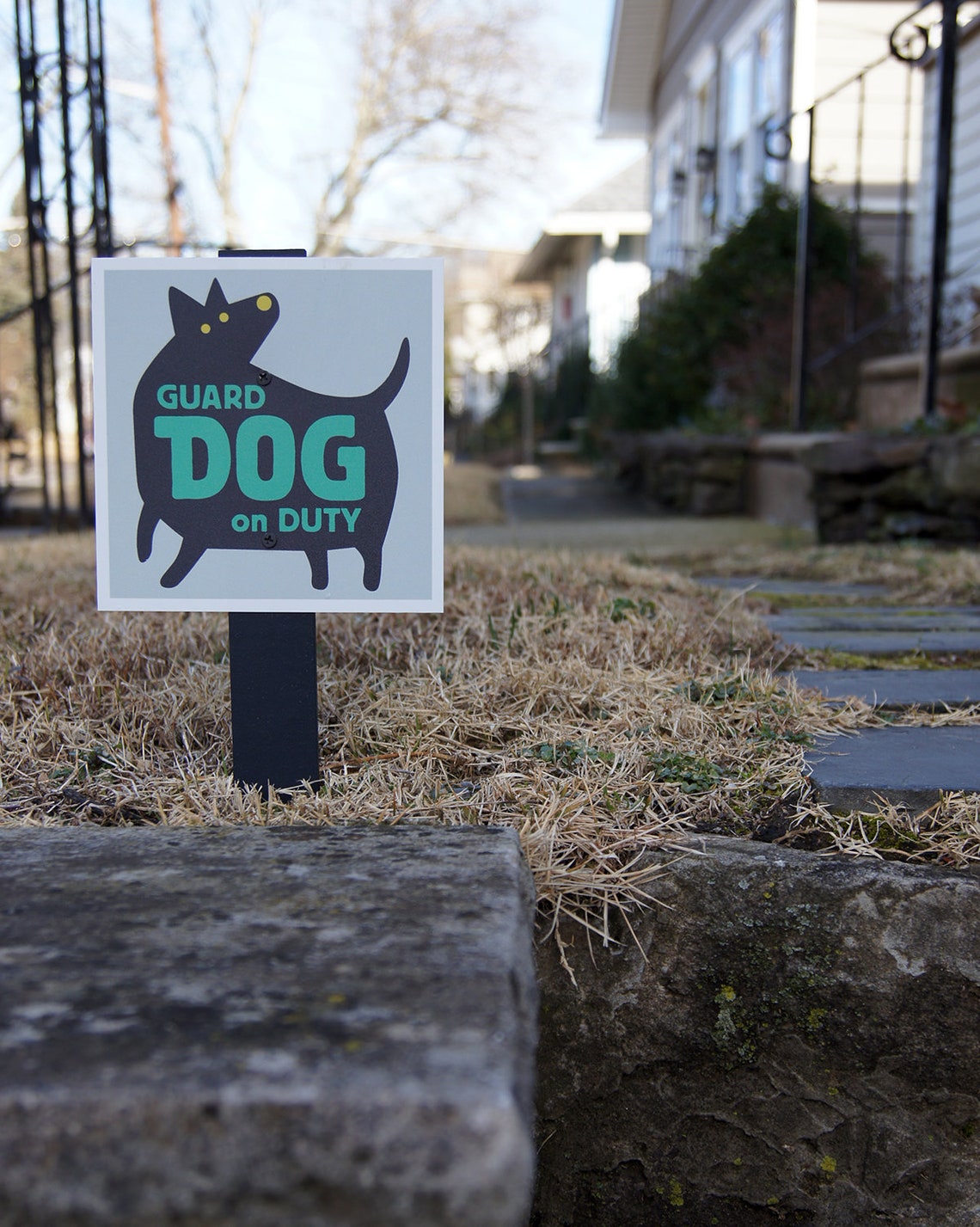 Beware of Guard Dog Lawn Sign Etsy