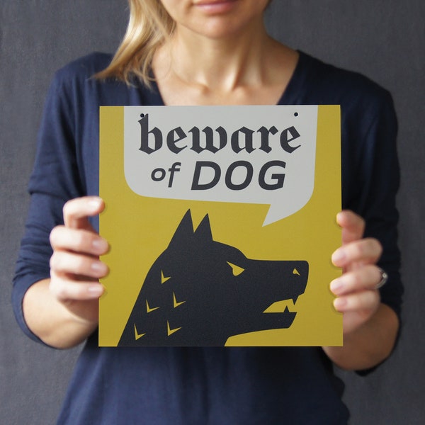Beware of Guard Dog Sign, for Interior/Window